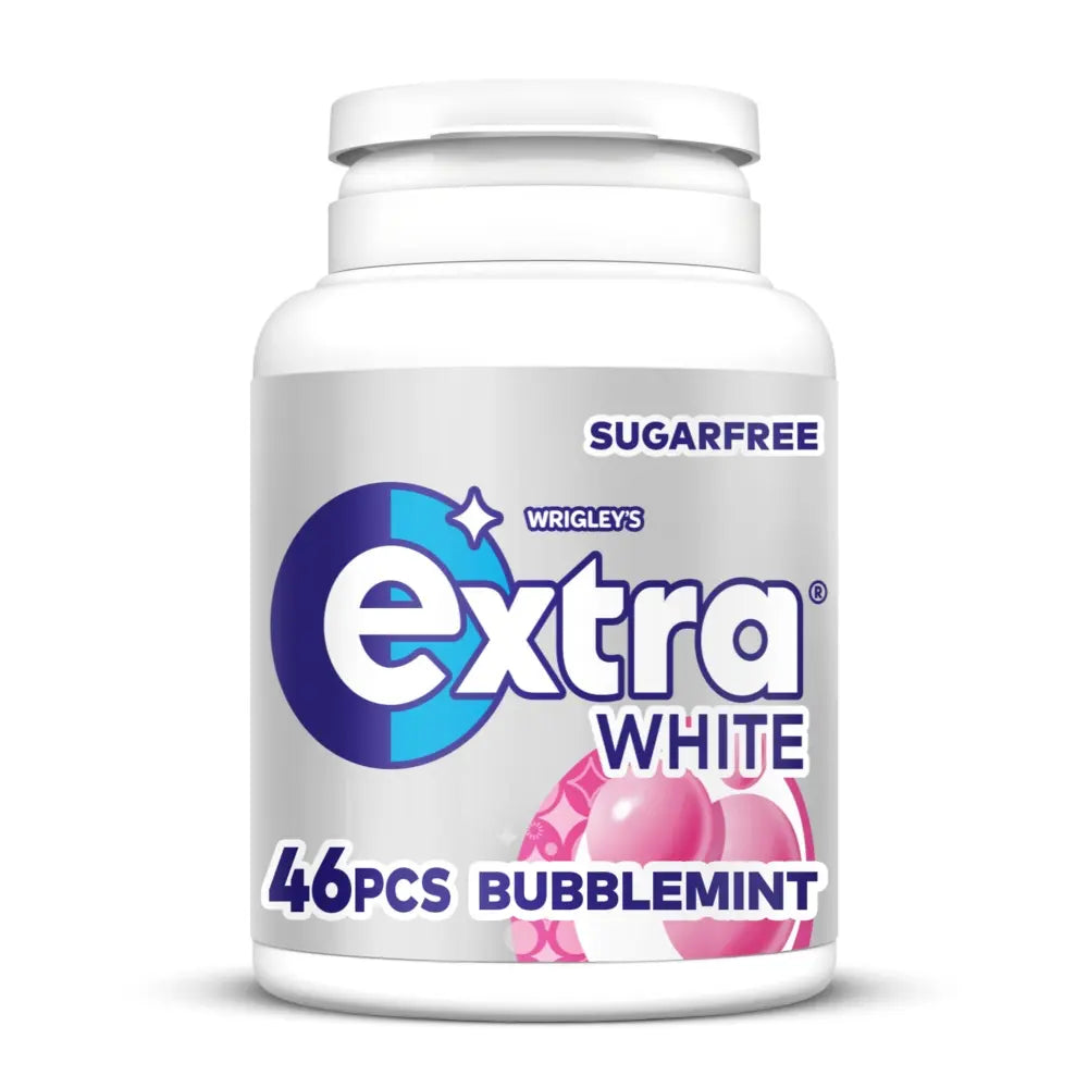 Wrigley Extra White Bubblemint Bottle 46Pk Gum
