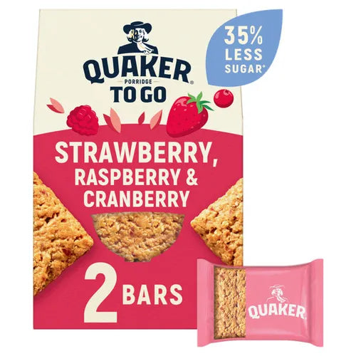 Quaker Porridge To Go Strawberry Raspberry Cranberry 2Pk