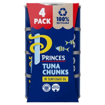 Princes Tuna Chunks 4Pk Sunflower Oil