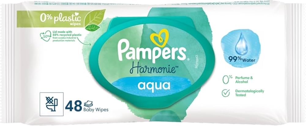 Pampers Aqua Baby Wipes Plastic Free 48S