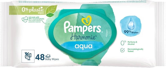 Pampers Aqua Baby Wipes Plastic Free 48S