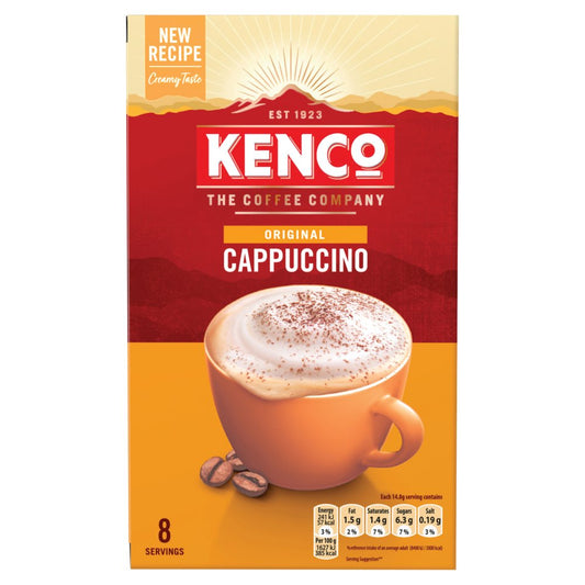 Kenco Cappuccino Instant Coffee Sachets 8Pk