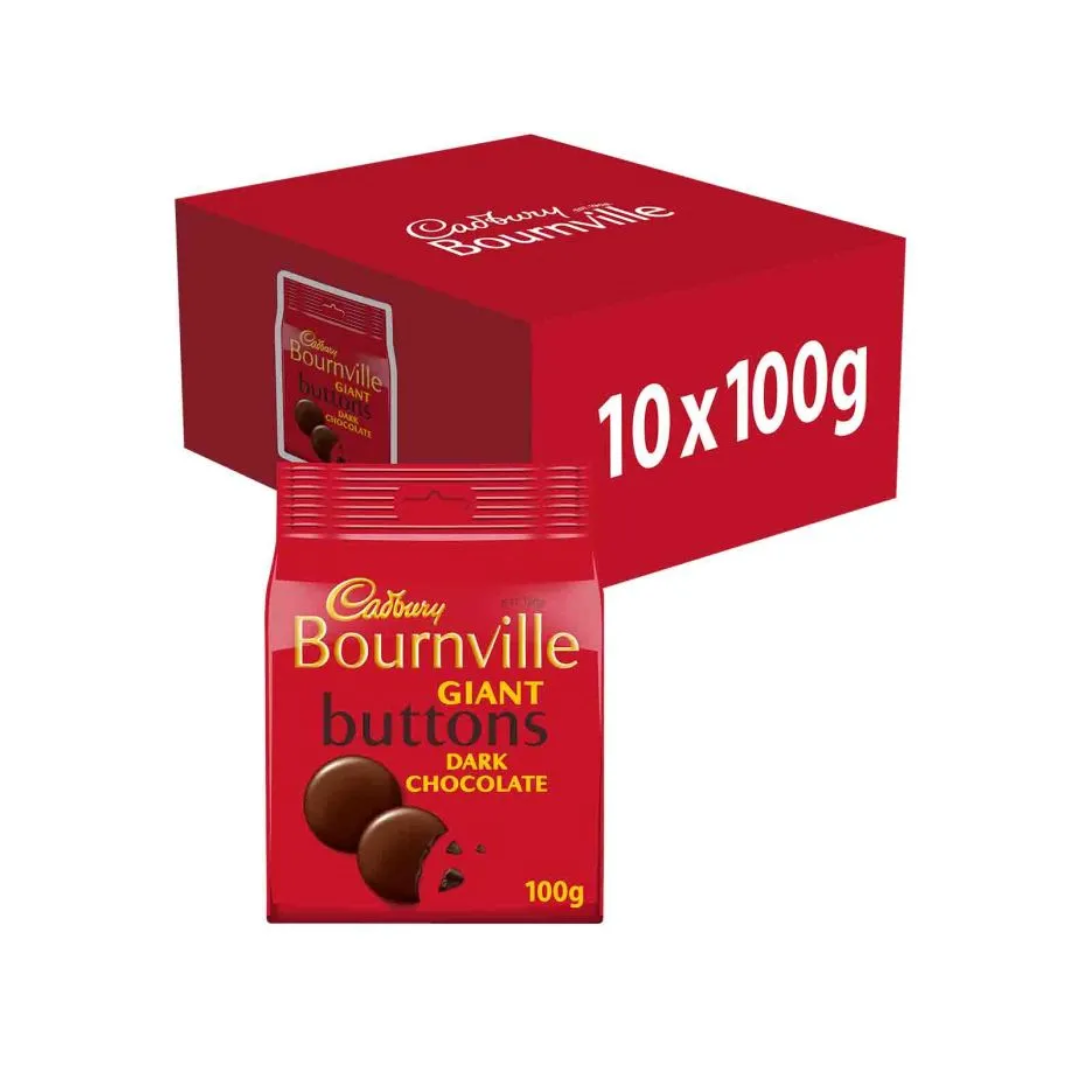 Cadbury Bournville Giant Buttons 100G X 10 (LP)