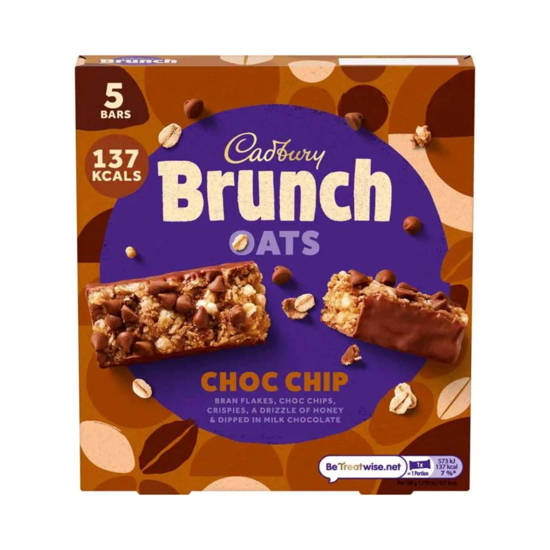 Cadbury Brunch 5 Pack Choc Chip 140G X 8 (LP)