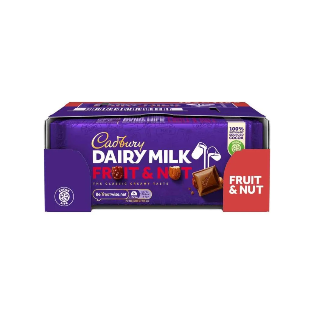 Cadbury Dairy Milk Fruit & Nut 110G X 18 (LP)