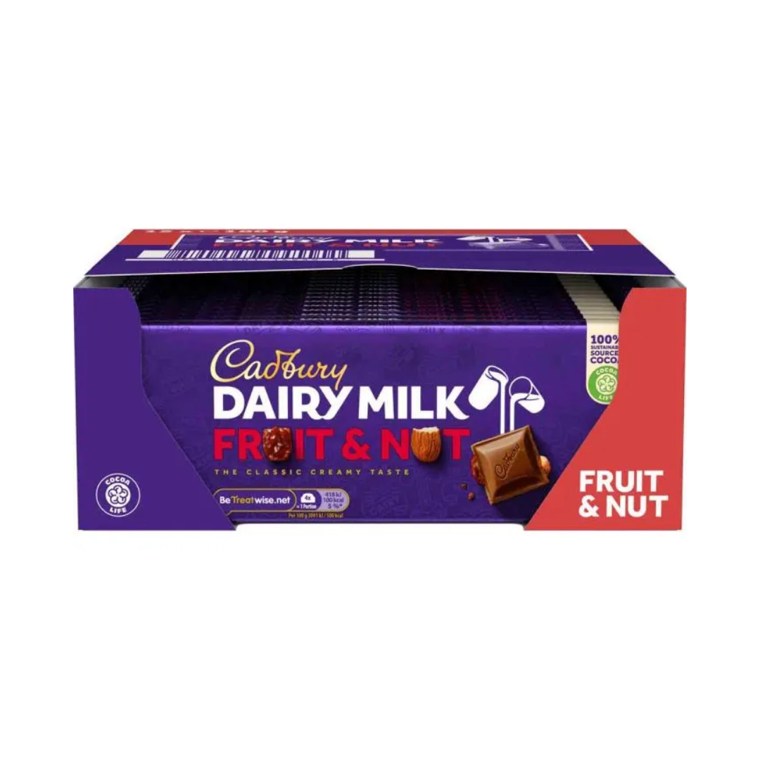 Cadbury Dairy Milk Fruit & Nut 180G X 15 (LP)