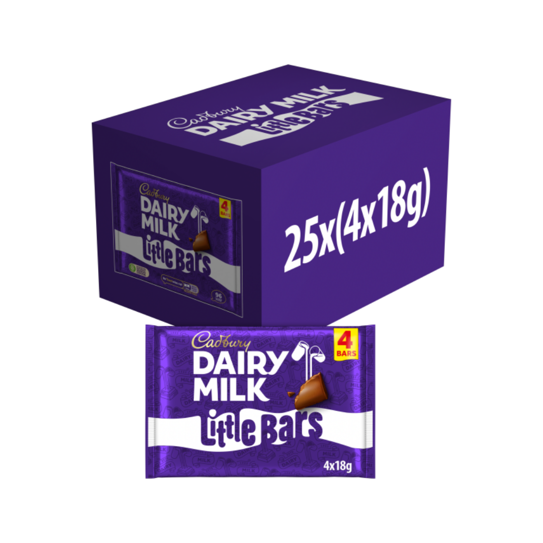 Cadbury Little Bars 4 Pk 72G X 25 (LP)