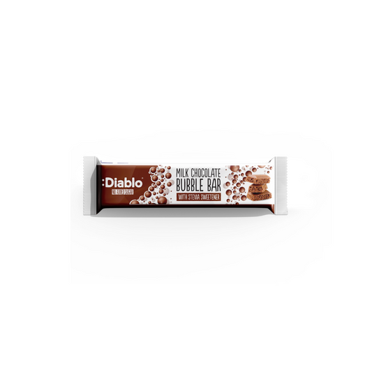 :Diablo No Addded Sugar Milk Chocolate Bubble Bar 30g