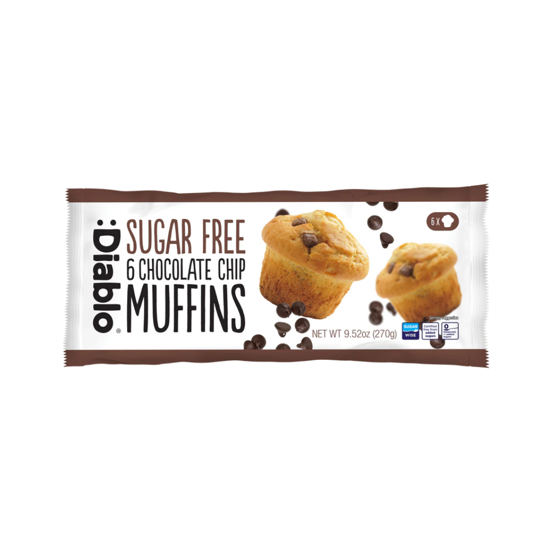 :Diablo SF 6 Pack Chocolate Chip Muffins 45x6 270g