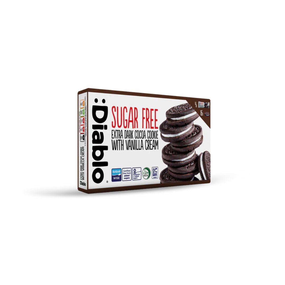 :Diablo SF Extra Dark Sandwich Cookies with Vanilla 176g