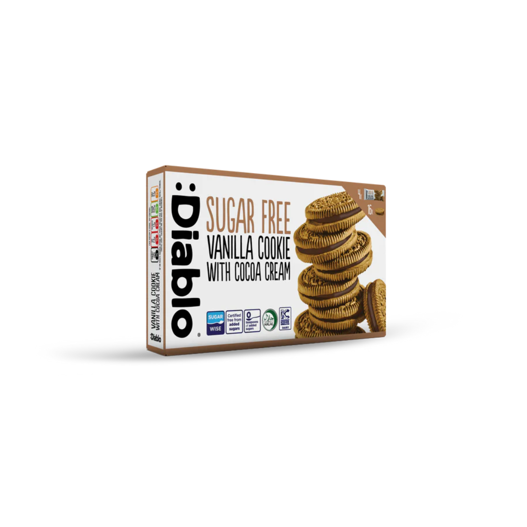 :Diablo SF Vanilla Sandwich Cookies with Cocoa Cream 176g
