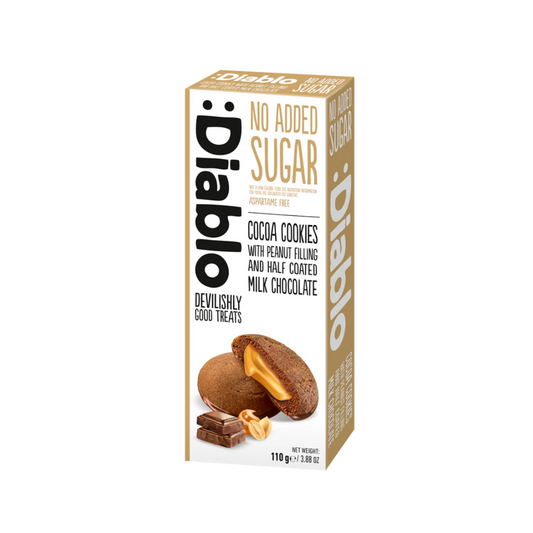 :Diablo Cocoa Cookies with Peanut and Milk Chocolate 110g