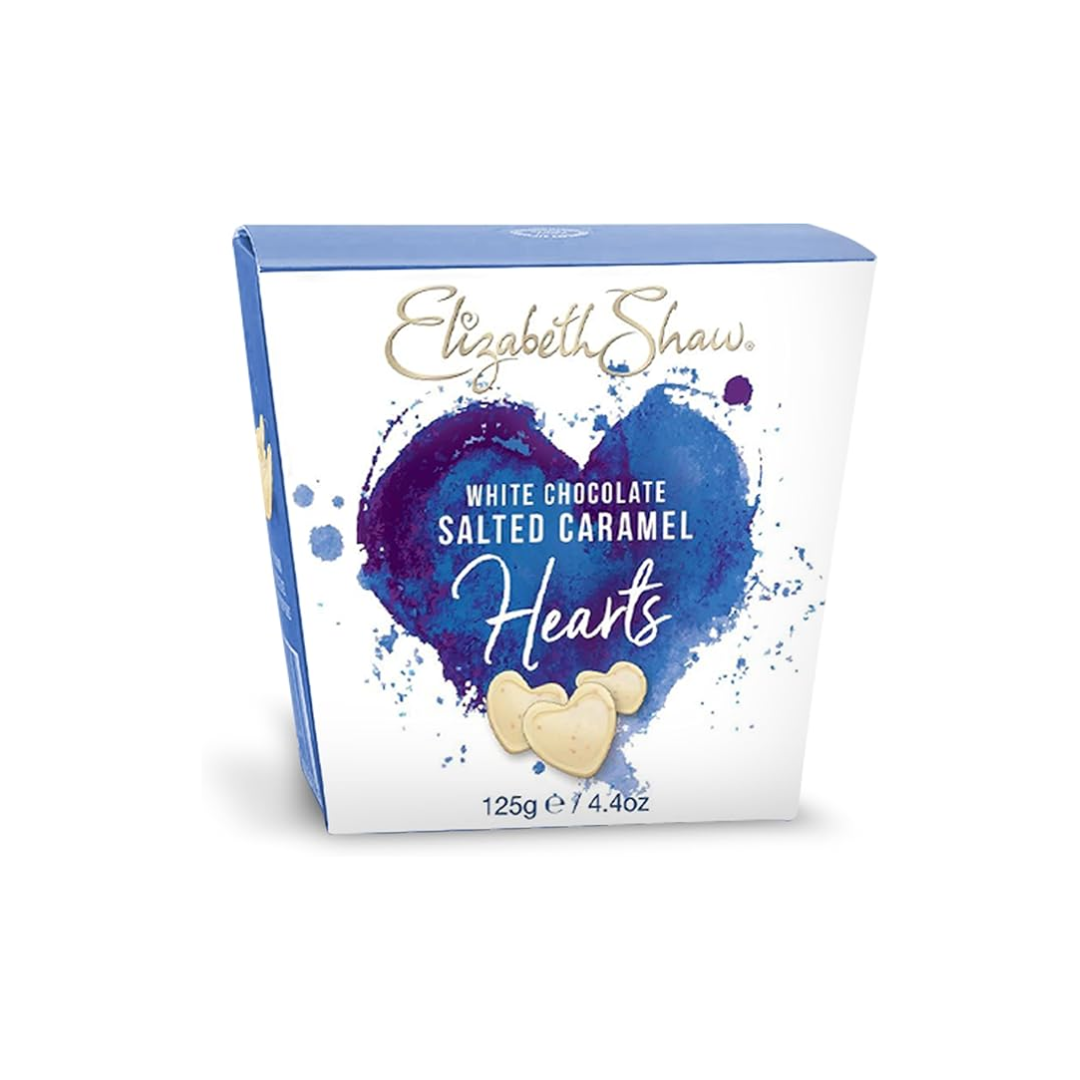 Elizabeth Shaw White Salted Caramel Hearts (8x125g)