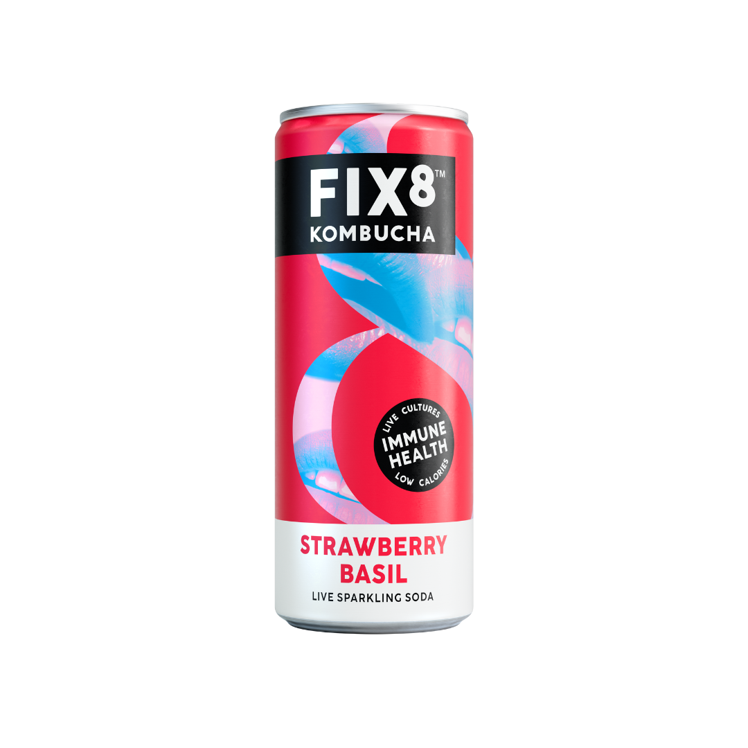 Fix8 Kombucha Strawberry Basil 12 x 250ml