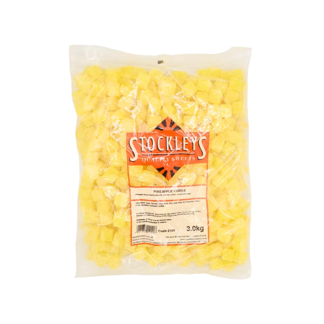 Stockley's Unwrapped Pineapple Cubes (Chewy Centre) 3kg