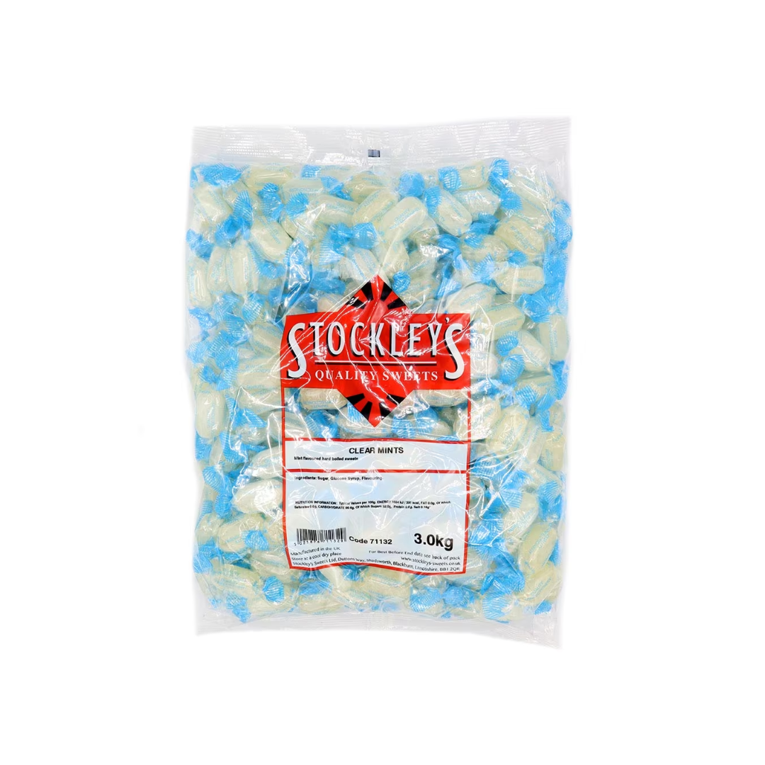 Stockley's Wrapped Hard Sweet Clear Mints 3kg