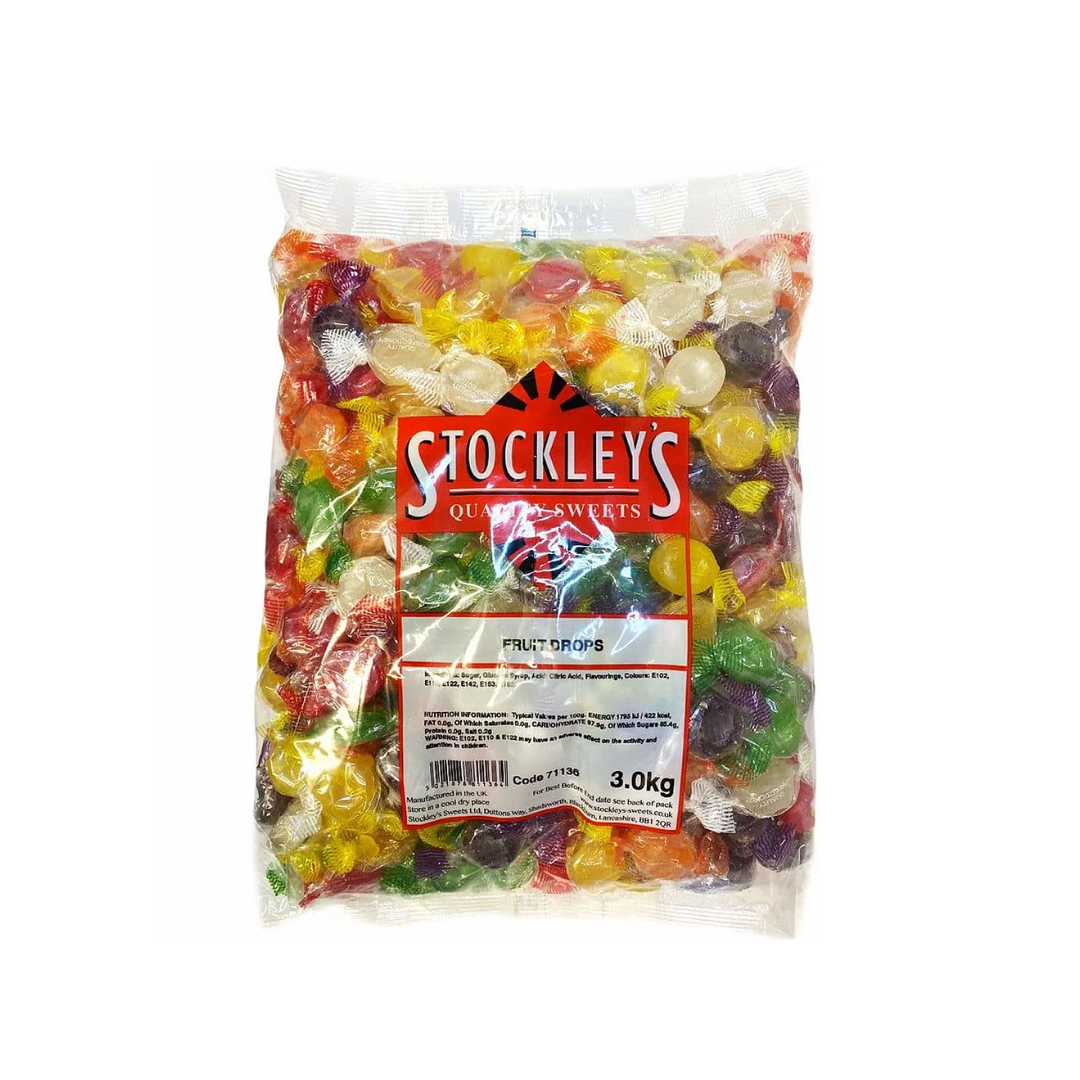 Stockley's Wrapped Hard Sweet Fruit Drops 3kg