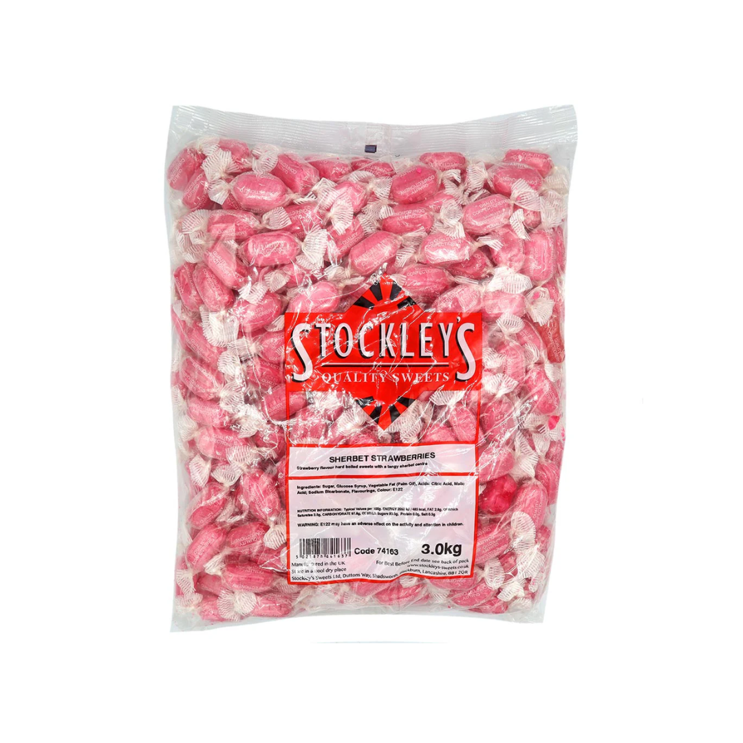 Stockley's Wrapped Sherbet Strawberries 3kg