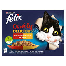 Felix Doubly Delicious Meaty Selection Wet Cat Food 12X85G