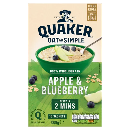 Quaker Oat So Apple & Blueberry 10PK