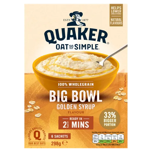 Quaker Oat So Simple Big Bowl Golden Syrup