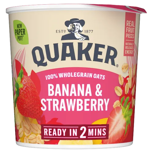 Quaker Oat So Simple Pots Heaps Of Fruit Banana & Strawberry