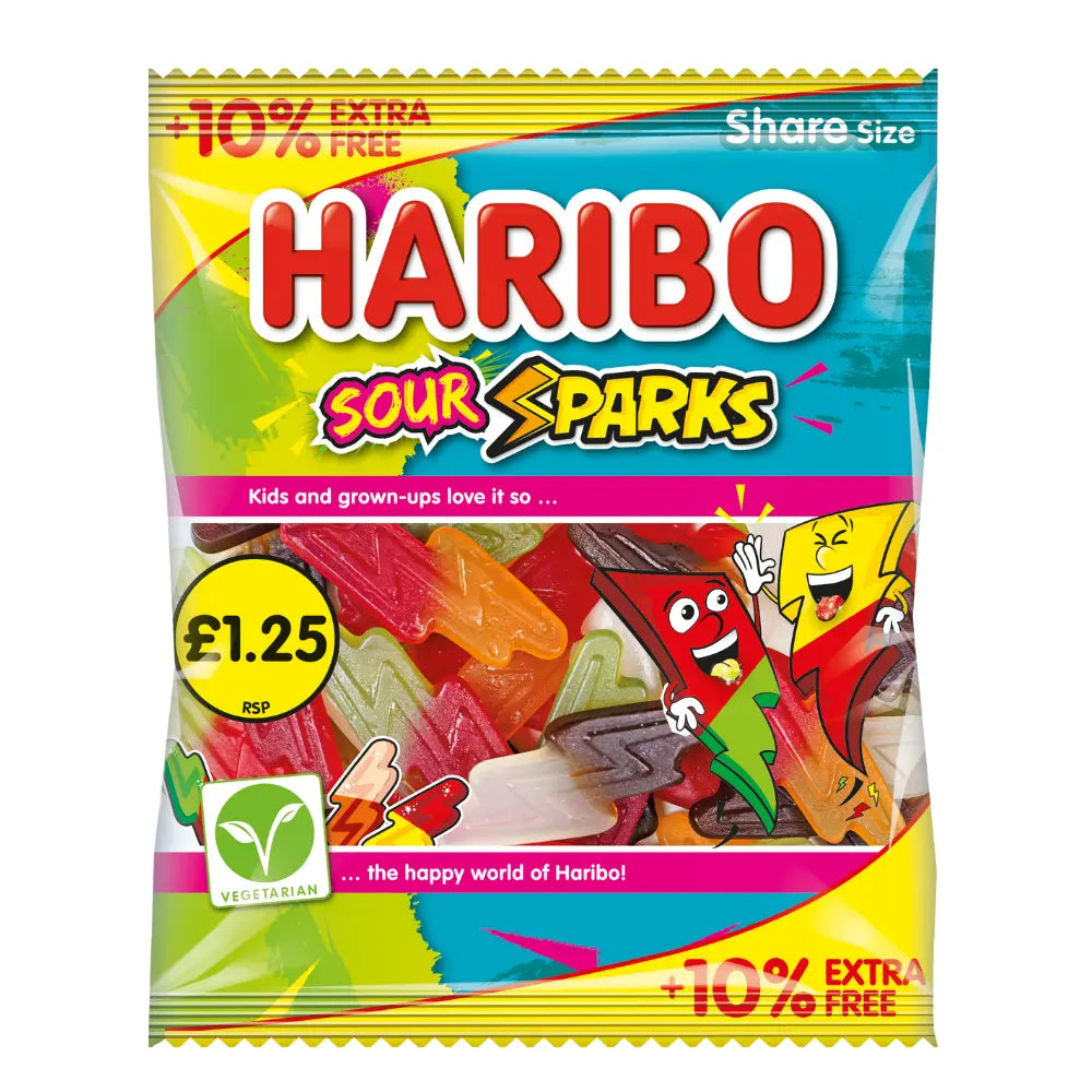 Haribo Sour Sparks 10% Extra Free Pm1.25