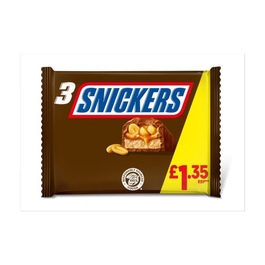 Snickers Snacksize £1.35 3PK