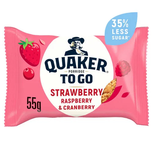 Quaker Porridge To Go Strawberry Raspberry Cranberry Single