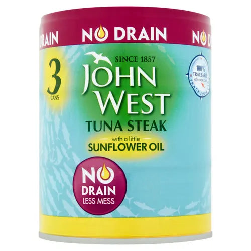 John West No Drain Tuna Steak Sunflower Oil