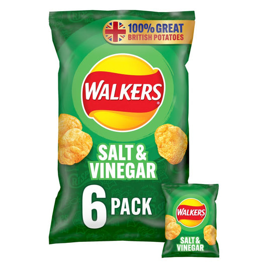 Walkers Crisps Salt & Vinegar 6 Pack