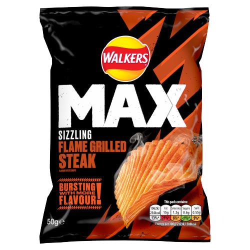 Walkers Max Flame Grilled Steak Crisps