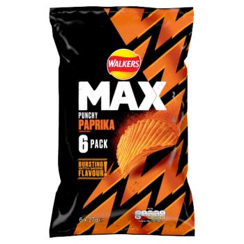 Walkers Max Paprika 6 Pack