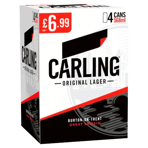 Carling 4PK Pint PMP 6.99 - 4%