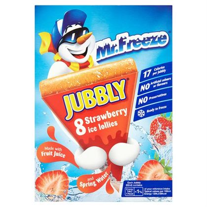 Jubbly Strawberry Ice Lollies 8PK