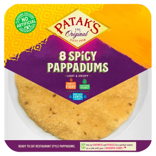 Pataks Rte Spicy Poppadoms