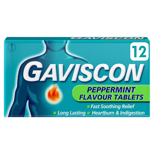 Gaviscon Gsl Peppermint Tabs 12S