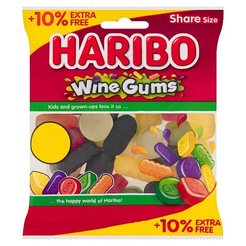 Haribo Wine Gums 10% Extra Free Pm1.25