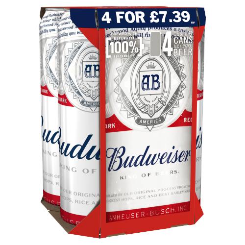 Budweiser 4.5% 4X568Ml PMP 7.39 - 4.5%