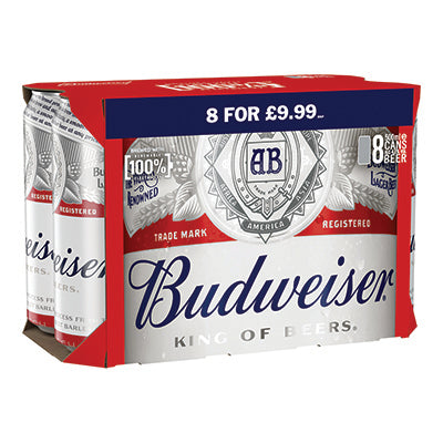 Budweiser 8PK 500Ml PMP 9.99 Wigig - 4.5%