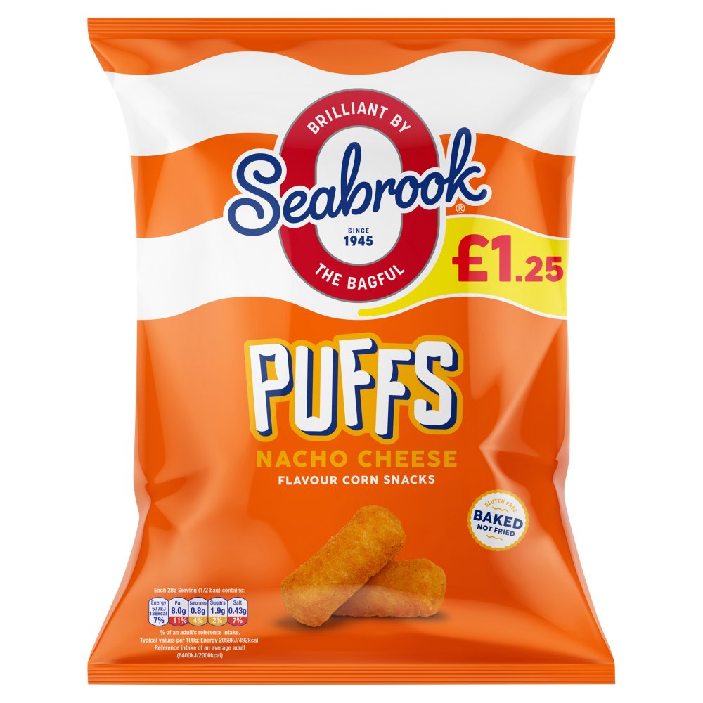 Seabrooks Nacho Cheese Puff Pm1.25 55G