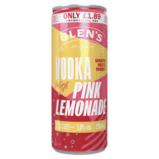 Glens Vodka Pink Lemonade £1.89 250Ml