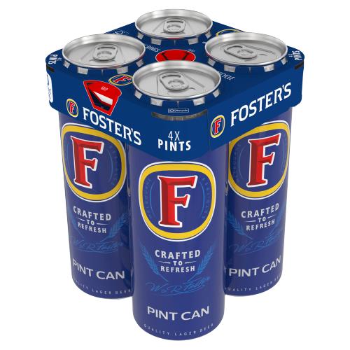 Fosters 4PK Pint Can - 3.7%