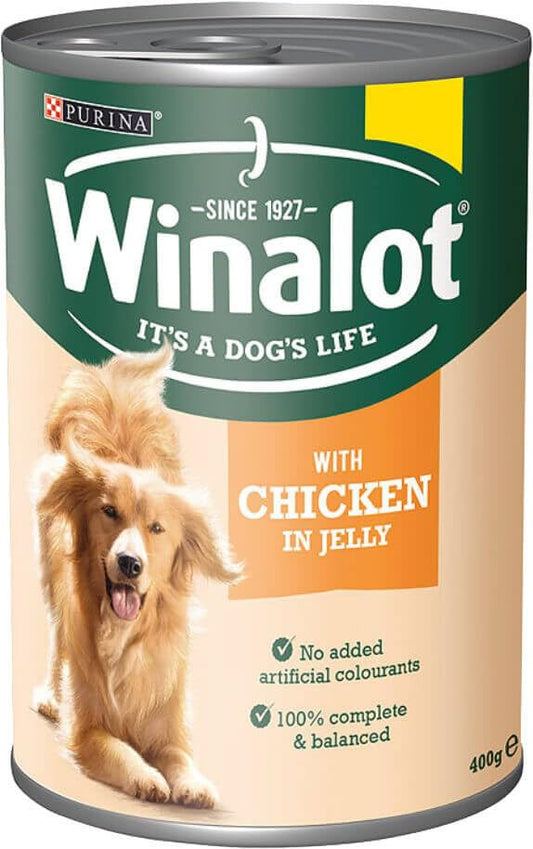 Winalot Wet Dog Food Can With Chicken In Jelly 12Pack