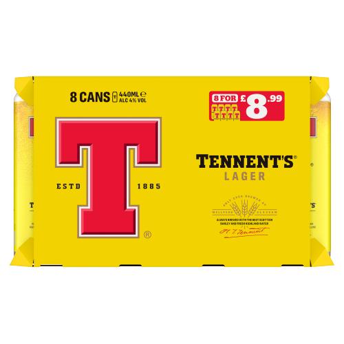 Tennents Lager 8PK Can PMP 8.99 - 4%