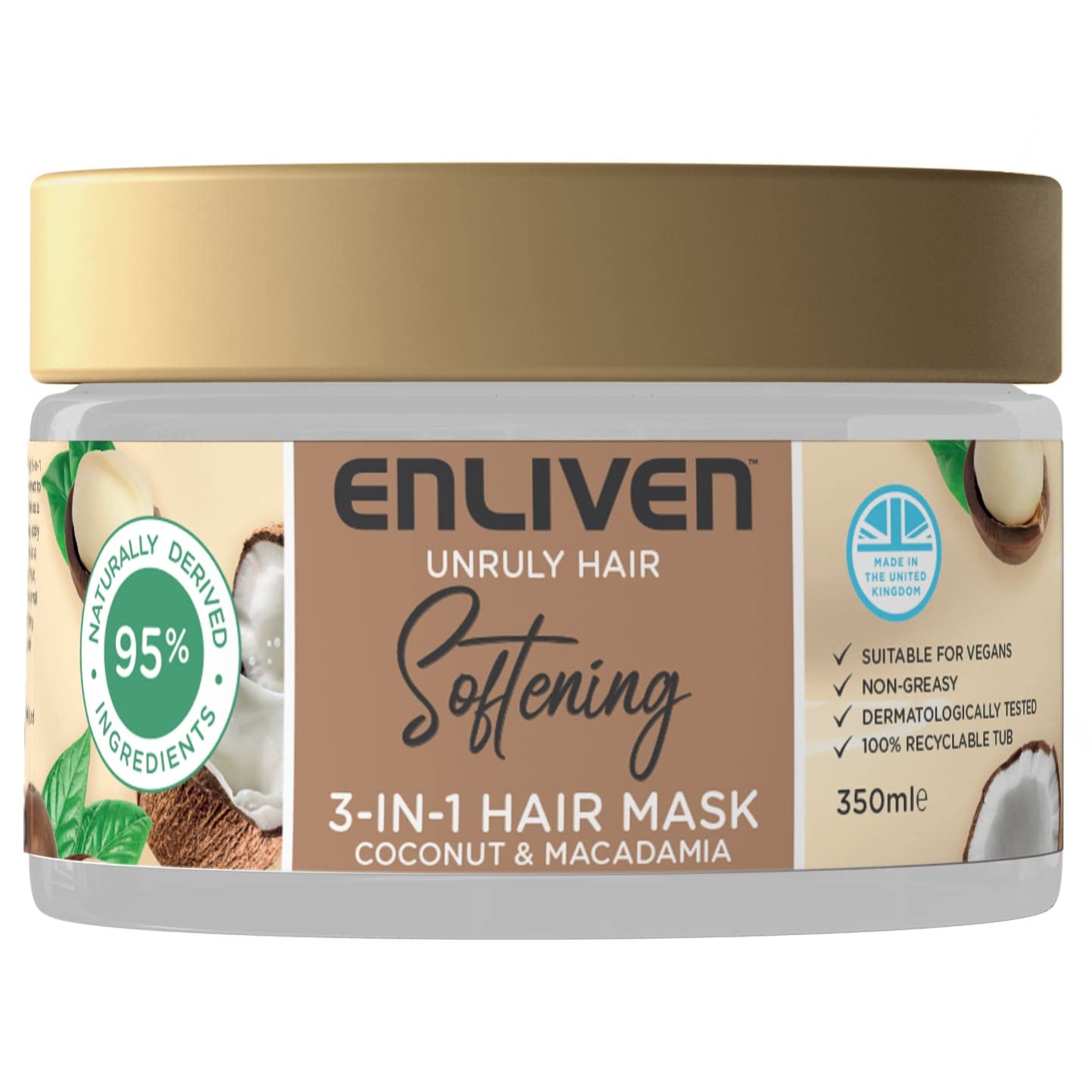 Enliven Hair Food Coconut & Macadamia 3In1 Hair Mask