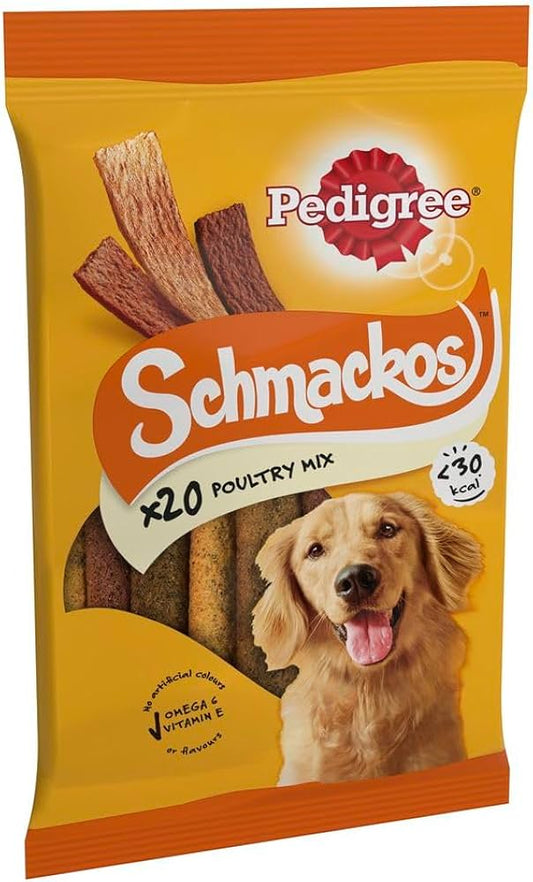 Pedigree Schmackos Dog Treats Poultry 20 Stick