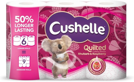 Cushelle Quilted Rhubarb & Raspberry 9 Roll Bulks Only