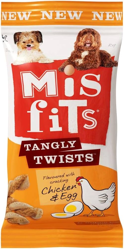 Misfits Tangly Twists Dog Treats Chicken & Egg