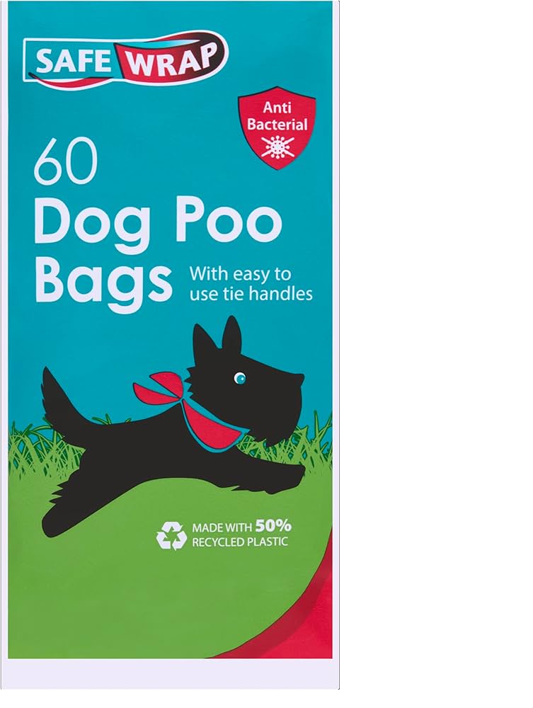 Safewrap Tie Handle Dog Poo Bags Antibacterial And Biodegradable